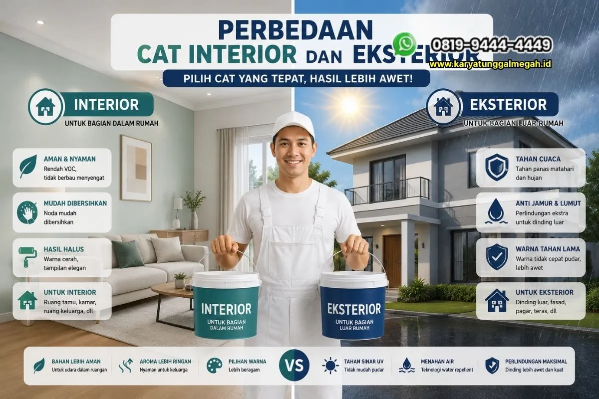 Perbedaan Cat Interior dan Eksterior