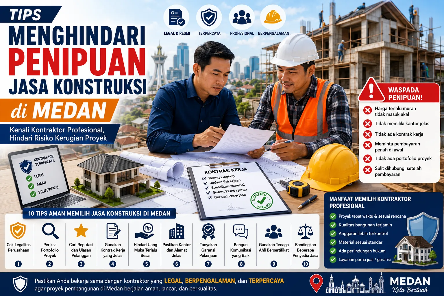 Tips Menghindari Penipuan Jasa Konstruksi di Medan