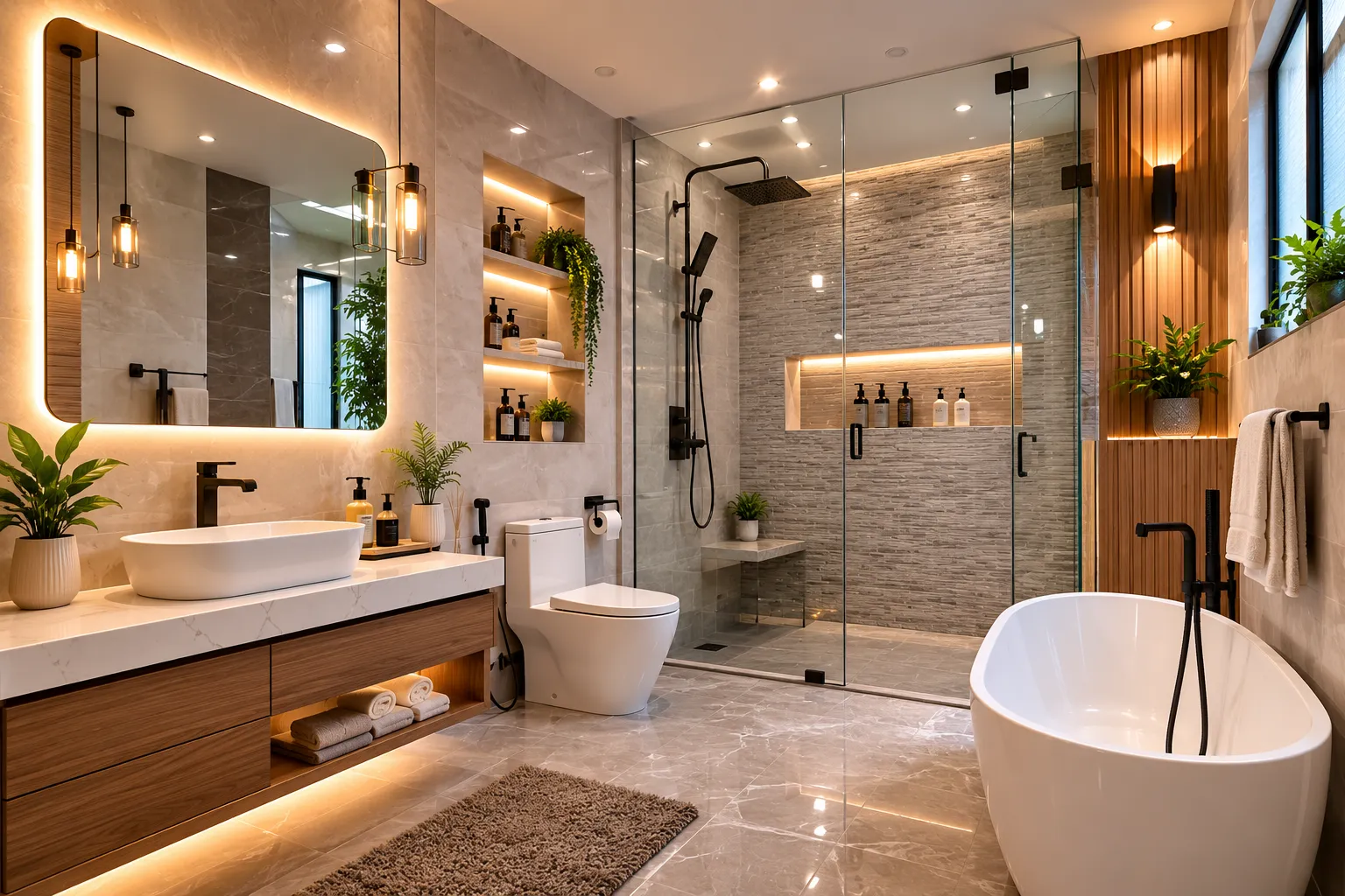Desain Kamar Mandi Modern yang Elegan