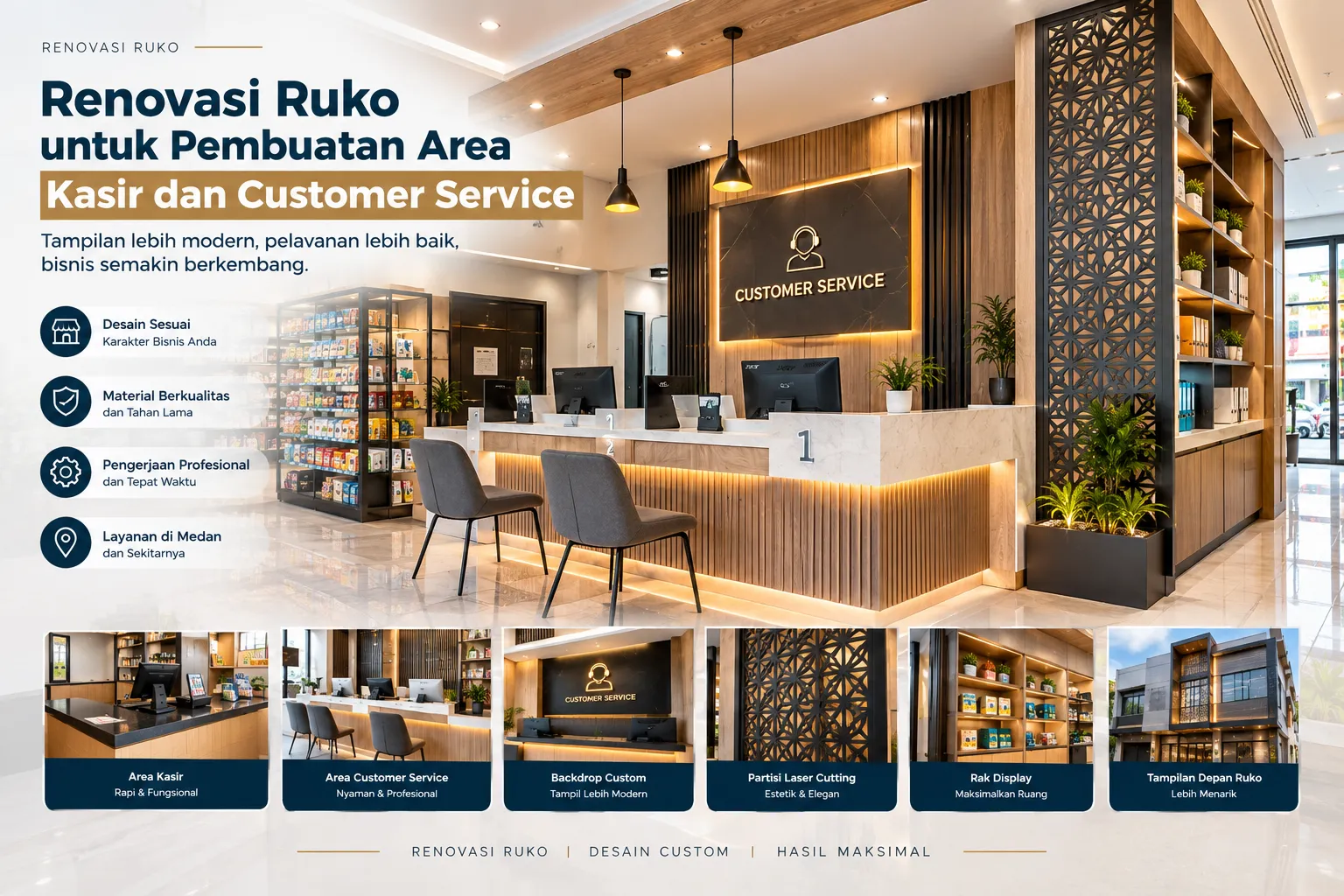 Renovasi Ruko untuk Pembuatan Area Kasir dan Customer Service