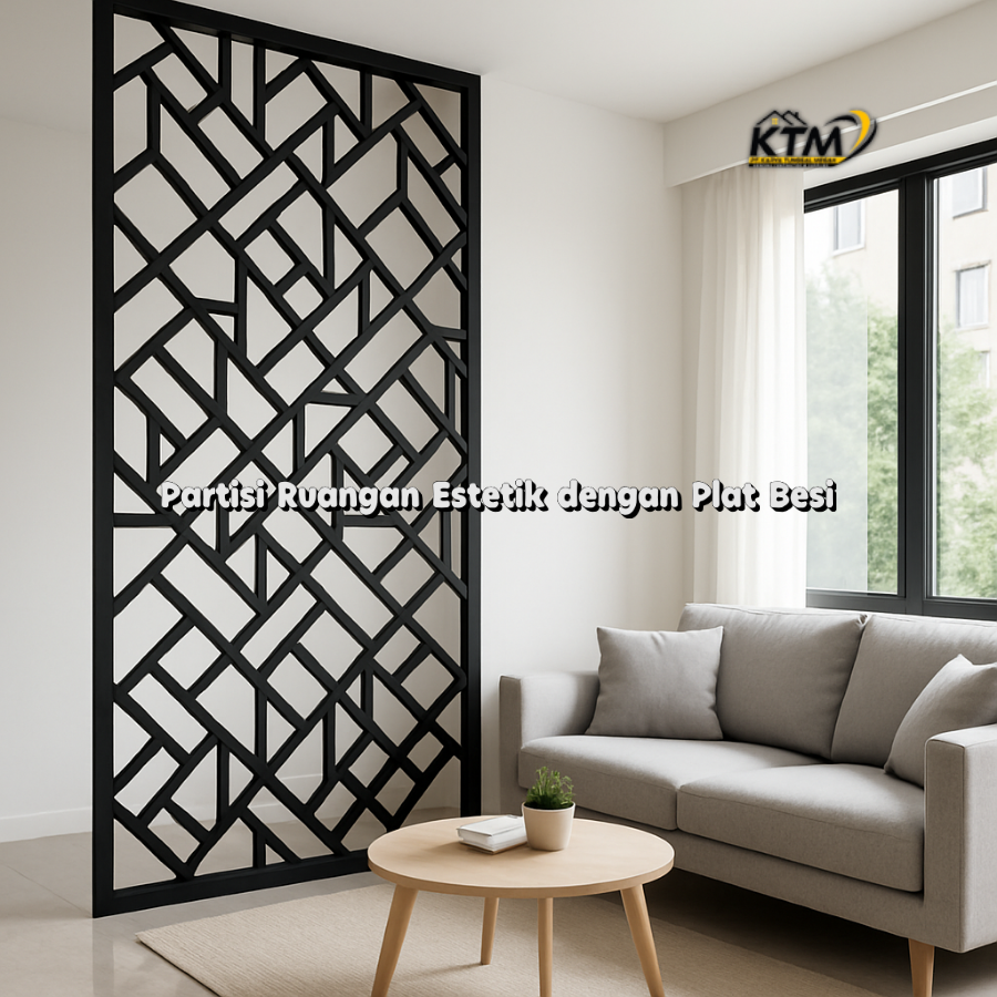 Partisi Ruangan Estetik dengan Plat Besi
